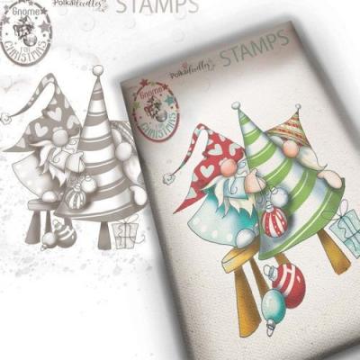 Polkadoodles Clear Stamp - Gnome Decorating The Tree